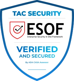 TAC Security ESOF shield: verified and secured by an App Defense Alliance CASA assessor
